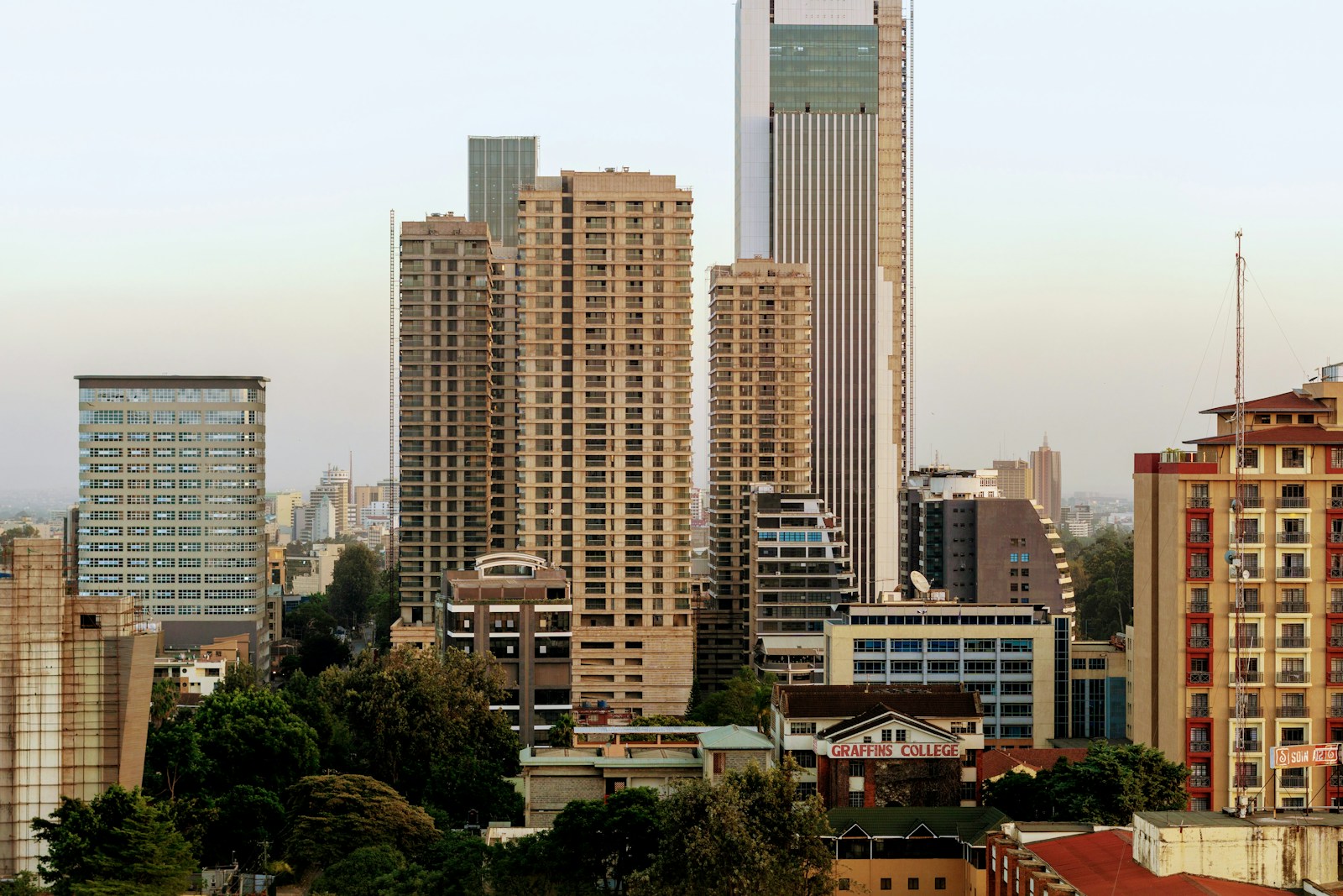 Kenyan city skyline and high-rise development